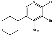 4-Amino-2-chloro-3-bromo-5-(oxan-4-yl)pyridine Struktur