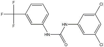 3-(3,5-dichlorophenyl)-1-[3-(trifluoromethyl)phenyl]urea Struktur