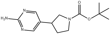 tert-butyl 3-(2-aminopyrimidin-5-yl)pyrrolidine-1-carboxylate Struktur
