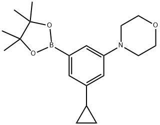 4-(3-cyclopropyl-5-(4,4,5,5-tetramethyl-1,3,2-dioxaborolan-2-yl)phenyl)morpholine Struktur