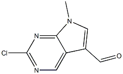 2-chloro-7-methyl-7H-pyrrolo[2,3-d]pyrimidine-5-carbaldehyde Struktur