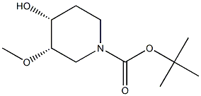 Cis-4-Hydroxy-3-methoxy-piperidine-1-carboxylic acid tert-butyl ester Structure