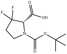 (S)-1-(tert-butoxycarbonyl)-3,3-difluoropyrrolidine-2-carboxylic acid Structure