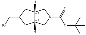 tert-butyl (3aR,5s,6aS)-5-(hydroxymethyl)hexahydrocyclopenta[c]pyrrole-2(1H)-carboxylate Struktur