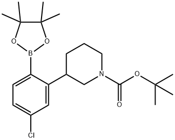 2-(N-Boc-Piperidin-3-yl)-4-chlorophenylboronic acid pinacol ester Structure