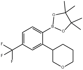 4,4,5,5-tetramethyl-2-(2-(tetrahydro-2H-pyran-3-yl)-4-(trifluoromethyl)phenyl)-1,3,2-dioxaborolane Struktur