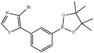 3-(4-Bromothiazol-5-yl)phenylboronic acid pinacol ester Struktur