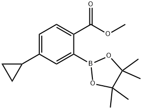 methyl 4-cyclopropyl-2-(4,4,5,5-tetramethyl-1,3,2-dioxaborolan-2-yl)benzoate Struktur