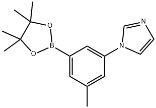 1-(3-methyl-5-(4,4,5,5-tetramethyl-1,3,2-dioxaborolan-2-yl)phenyl)-1H-imidazole Struktur