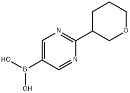 (2-(tetrahydro-2H-pyran-3-yl)pyrimidin-5-yl)boronic acid Struktur