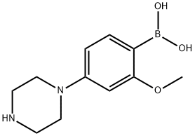 (2-methoxy-4-(piperazin-1-yl)phenyl)boronic acid Struktur