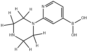 (2-(piperazin-1-yl-2,2,3,3,5,5,6,6-d8)pyridin-4-yl)boronic acid Struktur