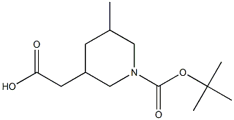 2-(1-(tert-butoxycarbonyl)-5-methylpiperidin-3-yl)acetic acid Struktur