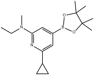 6-cyclopropyl-N-ethyl-N-methyl-4-(4,4,5,5-tetramethyl-1,3,2-dioxaborolan-2-yl)pyridin-2-amine Struktur