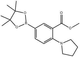 Methyl 2-(1-pyrrolidinyl)-5-(4,4,5,5-tetramethyl-1,3,2-dioxaborolan-2-yl)benz... 結(jié)構(gòu)式