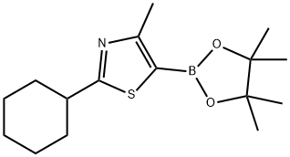 2-cyclohexyl-4-methyl-5-(4,4,5,5-tetramethyl-1,3,2-dioxaborolan-2-yl)thiazole Struktur
