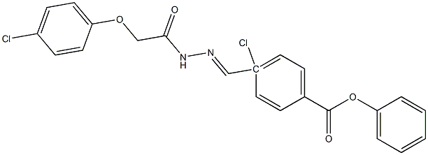 4-[(1Z)-{[2-(4-chlorophenoxy)acetamido]imino}methyl]phenyl 4-chlorobenzoate Struktur