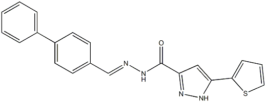 N'-[(1Z)-{[1,1'-biphenyl]-4-yl}methylidene]-5-(thiophen-2-yl)-1H-pyrazole-3-carbohydrazide Struktur
