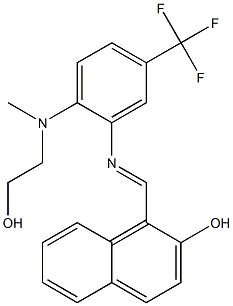 1-({[2-[(2-hydroxyethyl)(methyl)amino]-5-(trifluoromethyl)phenyl]imino}methyl)-2-naphthol Struktur
