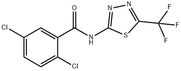 2,5-dichloro-N-[5-(trifluoromethyl)-1,3,4-thiadiazol-2-yl]benzamide Struktur