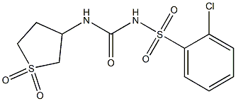 3-[({[(2-chlorophenyl)sulfonyl]amino}carbonyl)amino]tetrahydrothiophene 1,1-dioxide Struktur