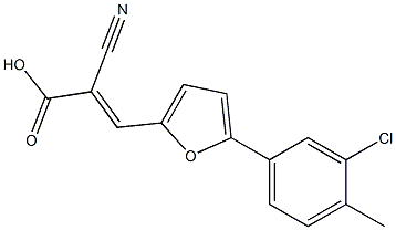 (2E)-3-[5-(3-chloro-4-methylphenyl)furan-2-yl]-2-cyanoprop-2-enoic acid Struktur