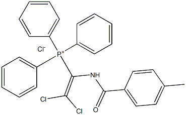 {2,2-dichloro-1-[(4-methylphenyl)formamido]ethenyl}triphenylphosphanium chloride Struktur