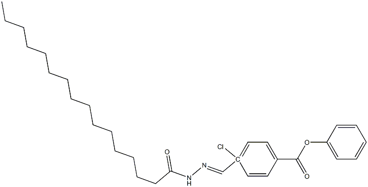 4-[(1Z)-(hexadecanamidoimino)methyl]phenyl 4-chlorobenzoate Struktur