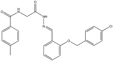 N-({N'-[(1E)-{2-[(4-chlorophenyl)methoxy]phenyl}methylidene]hydrazinecarbonyl}methyl)-4-methylbenzamide Struktur
