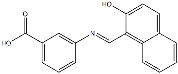 3-[(E)-[(2-hydroxynaphthalen-1-yl)methylidene]amino]benzoic acid Struktur