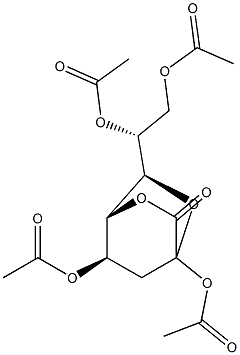 2,4,7,8-tetra-O-acetyl-3-deoxy-manno-2-octulopyranosono-1,5-lactone Struktur
