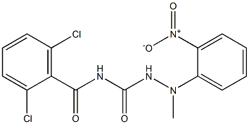 N1-(2,6-dichlorobenzoyl)-2-methyl-2-(2-nitrophenyl)hydrazine-1-carboxamide Struktur