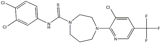 N1-(3,4-dichlorophenyl)-4-[3-chloro-5-(trifluoromethyl)-2-pyridyl]-1,4-diazepane-1-carbothioamide Struktur