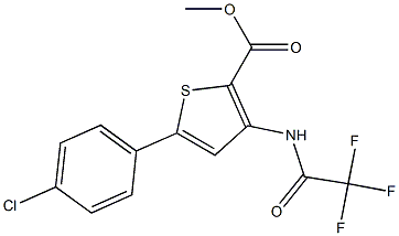 methyl 5-(4-chlorophenyl)-3-[(2,2,2-trifluoroacetyl)amino]thiophene-2-carboxylate Struktur