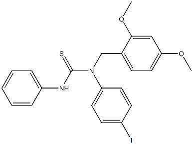 N-(2,4-dimethoxybenzyl)-N-(4-iodophenyl)-N'-phenylthiourea Struktur