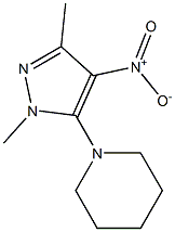 1-(1,3-dimethyl-4-nitro-1H-pyrazol-5-yl)piperidine Struktur