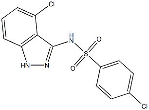 N1-(4-chloro-1H-indazol-3-yl)-4-chlorobenzene-1-sulfonamide Struktur
