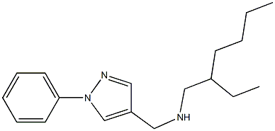 (2-ethylhexyl)[(1-phenyl-1H-pyrazol-4-yl)methyl]amine Struktur