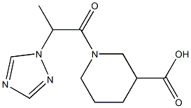 1-[2-(1H-1,2,4-triazol-1-yl)propanoyl]piperidine-3-carboxylic acid Struktur