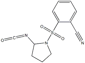 2-[(2-isocyanatopyrrolidine-1-)sulfonyl]benzonitrile Struktur