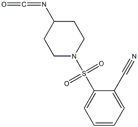 2-[(4-isocyanatopiperidine-1-)sulfonyl]benzonitrile Struktur