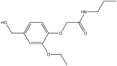 2-[2-ethoxy-4-(hydroxymethyl)phenoxy]-N-propylacetamide Struktur