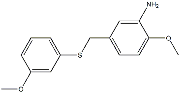 2-methoxy-5-{[(3-methoxyphenyl)sulfanyl]methyl}aniline Struktur