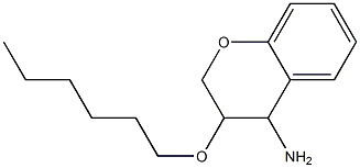 3-(hexyloxy)-3,4-dihydro-2H-1-benzopyran-4-amine Struktur