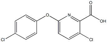 3-chloro-6-(4-chlorophenoxy)pyridine-2-carboxylic acid Struktur