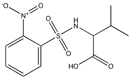 3-methyl-2-[(2-nitrobenzene)sulfonamido]butanoic acid Struktur