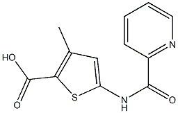 3-methyl-5-[(pyridin-2-ylcarbonyl)amino]thiophene-2-carboxylic acid Struktur