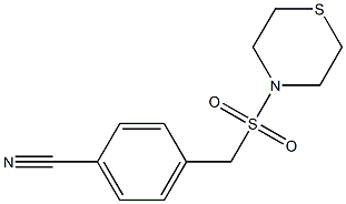 4-[(thiomorpholine-4-sulfonyl)methyl]benzonitrile Struktur