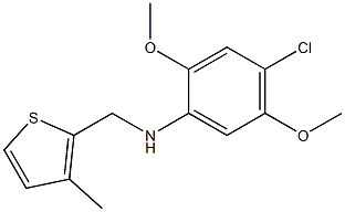 4-chloro-2,5-dimethoxy-N-[(3-methylthiophen-2-yl)methyl]aniline Struktur