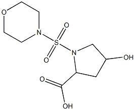 4-hydroxy-1-(morpholine-4-sulfonyl)pyrrolidine-2-carboxylic acid Struktur